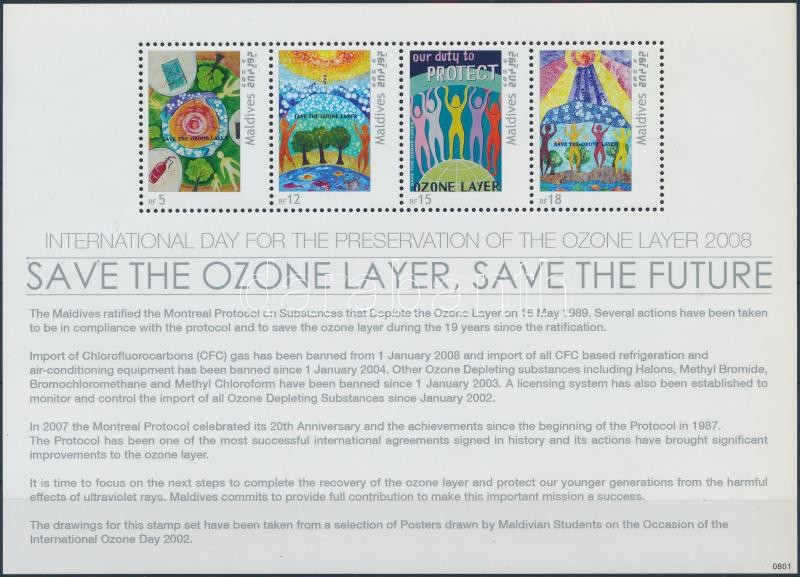 Ózonvédelem kisív, Protection of the ozone layer mini sheet