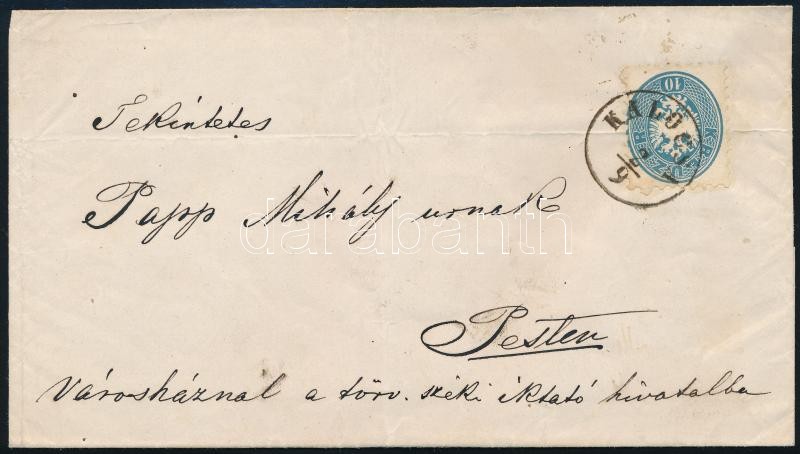 ~1865 10kr levélen ,,KALOCSA