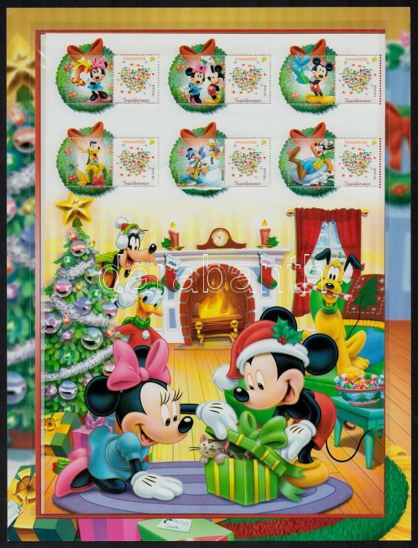Disney christmas 2 minisheets (Winnie-the-Pooh and Mickey Mouse), Disney Karácsony 2 kisív (Micimackó és Mickey Mouse)