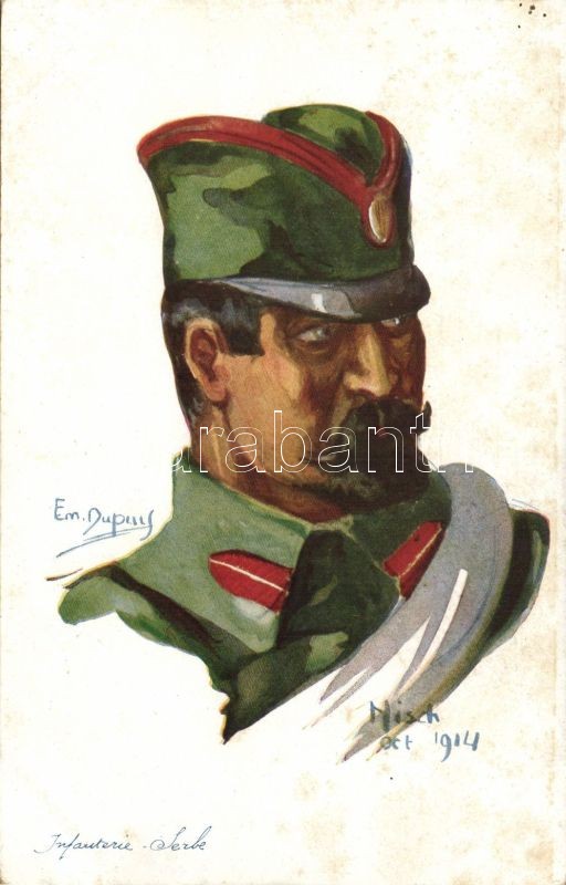 Szerb gyalogsági katonas: Emile Dupuis, Serbian infantry soldier s: Emile Dupuis