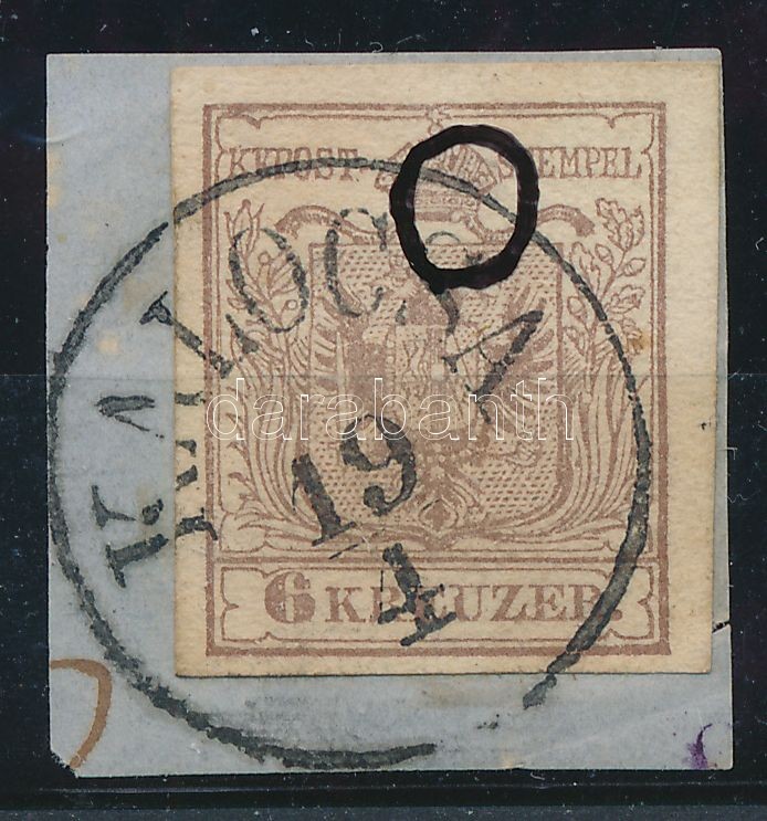 6kr MP III  lemezhibás bélyeg 