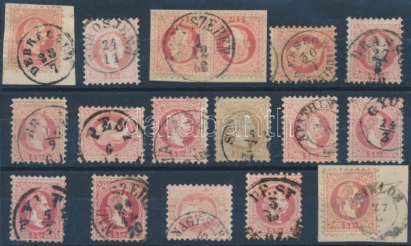 17 stamps with nice cancellations, 17 db bélyeg szép / olvasható bélyegzésekkel