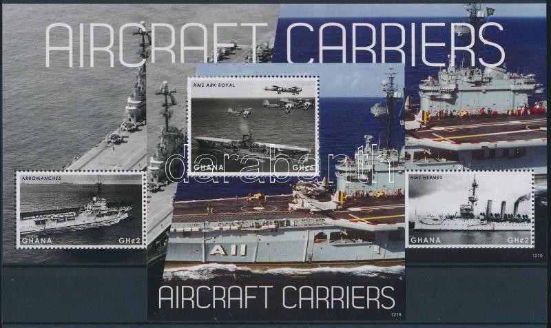 Aircraft carriers minisheet + block, Repülőgép anyahajók kisív + blokk