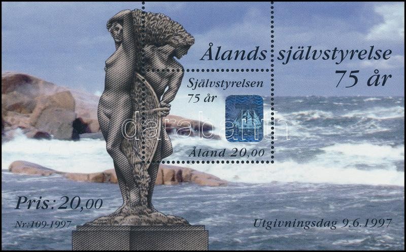 75 éves az älandi önkormányzat hologramos blokk, 75th anniversary of self-government of Aland holographic block