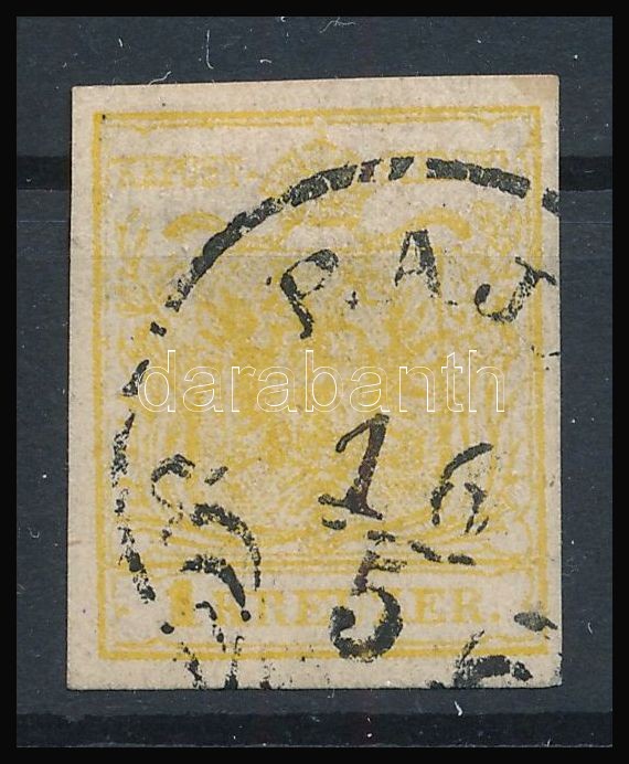 1kr MP III krómsárga bélyeg 
