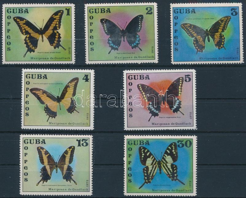 Pillangó sor (első érték gumihiba), Butterfly set (gum disturbance on Mi 1802)