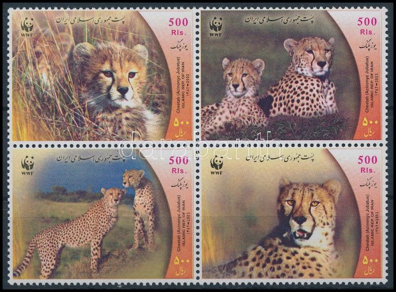 WWF Gepárd négyestömb, WWF Cheetah block of 4