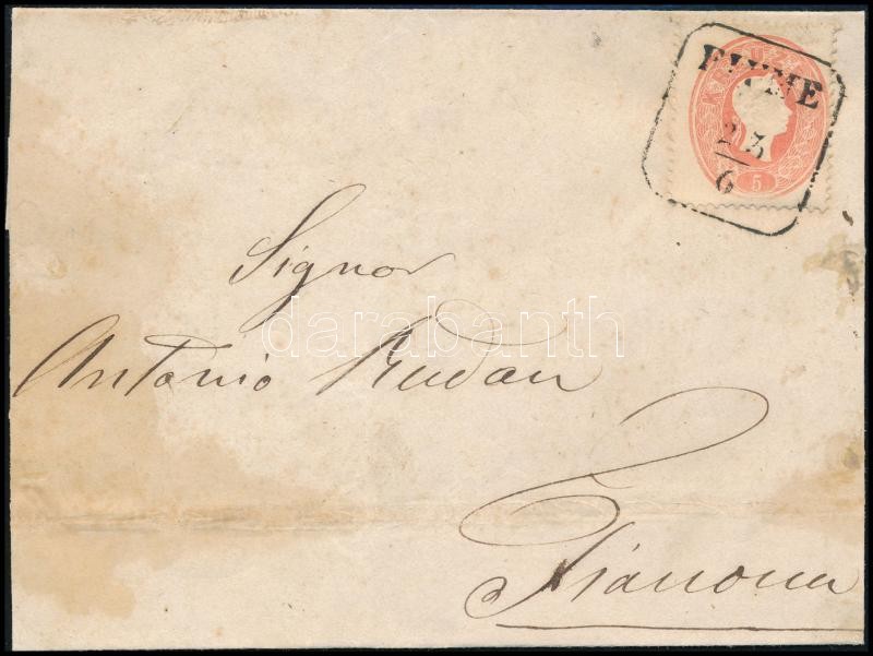 1861 5kr levélen 