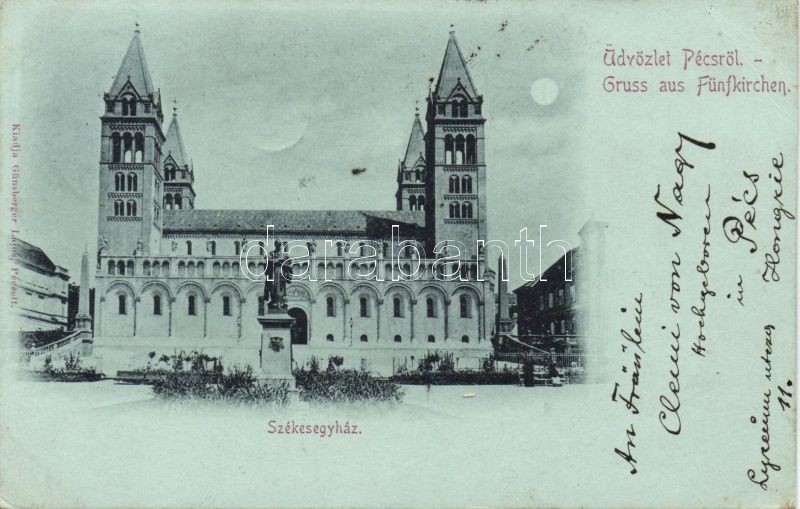 1899 Pécs, székesegyház, Grünsperger Lajos kiadása