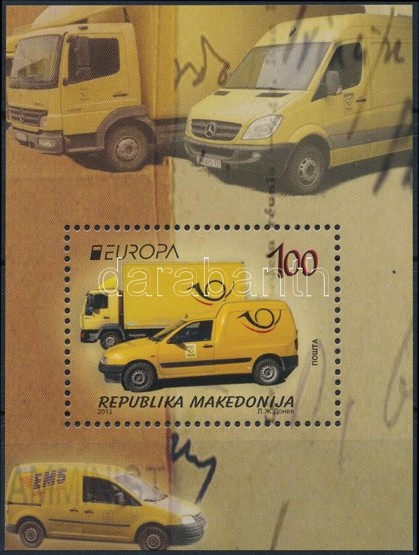 Europa CEPT, postal vehicles block, Europa CEPT, postai járművek blokk