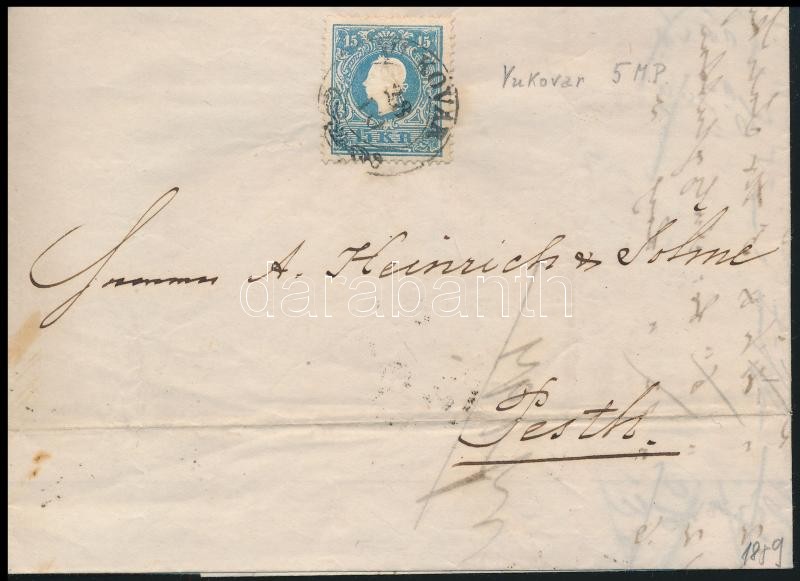 1859 15kr levélen 