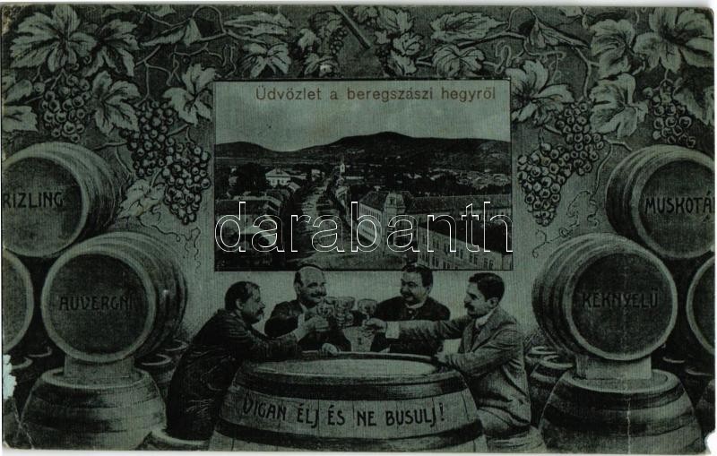 1913 Beregszász, Berehove; Üdvözlet a hegyekből! Vígan élj és ...