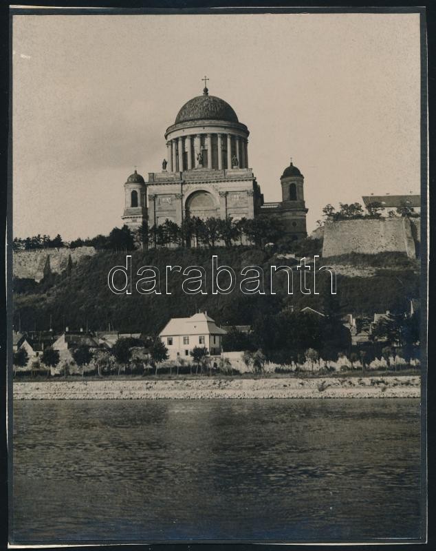 1929 Esztergom, feliratozott vintage fotó, 23x18 cm