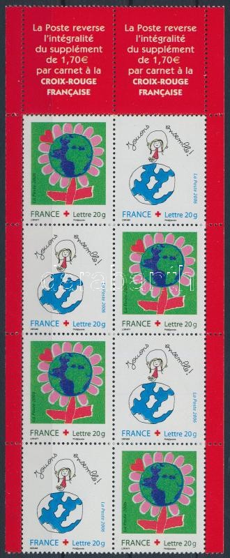 Vöröskereszt bélyegfüzet lap, Red Cross stamp-booklet sheet