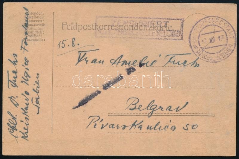 1917 Field postcard "EP UZICE in SERBIEN", 1917 Tábori posta levelezőlap "EP UZICE in SERBIEN"