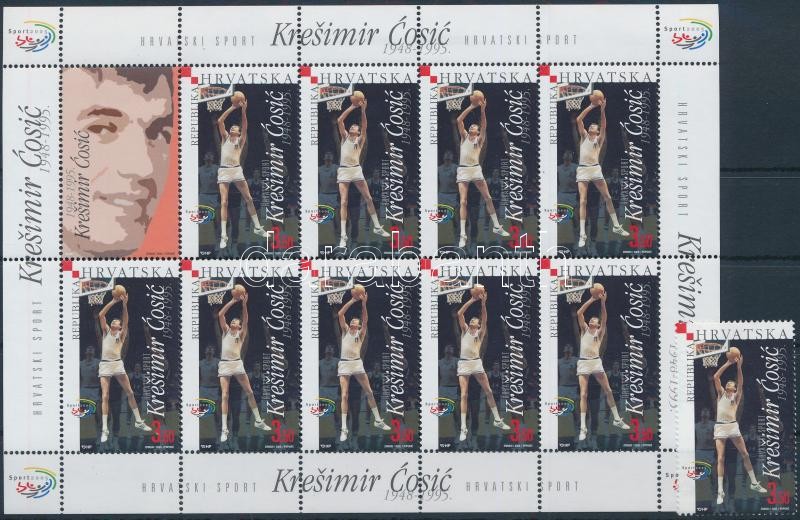 Kresimir Cósic stamp + mini sheet, Kresimir Cósic bélyeg + kisív