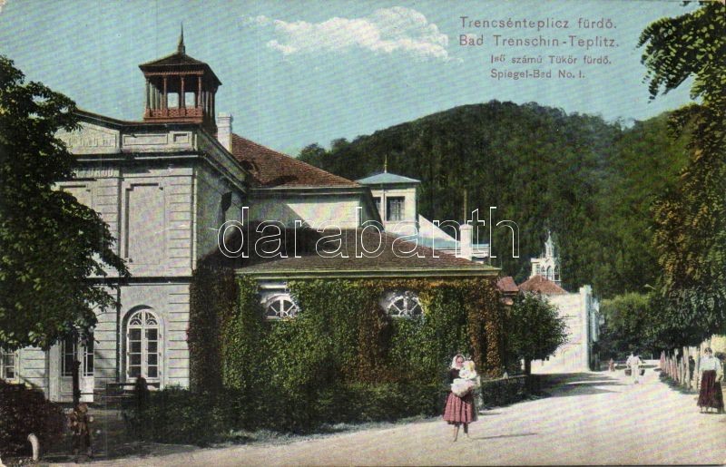 Trencianske Teplice, spa, Wertheim Zsigmond, Trencsénteplic, Első számú tükör fürdő, Wertheim Zsigmond