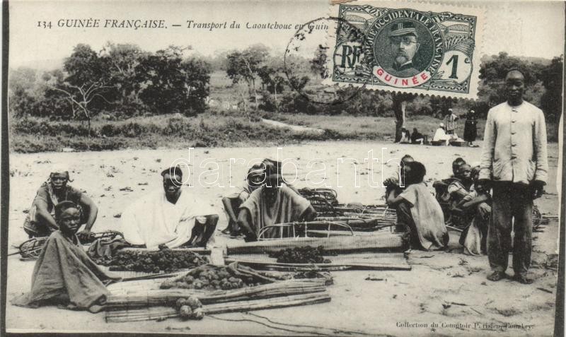 Kaucsuk szállítás, Guineai folklór, Transport du Caoutchouc / rubber transporting, Guinean folklore