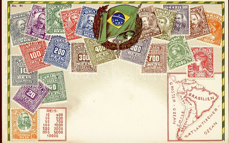 Stamps of Brazil, flag, litho, Brazília bélyegjei, zászlója, litho