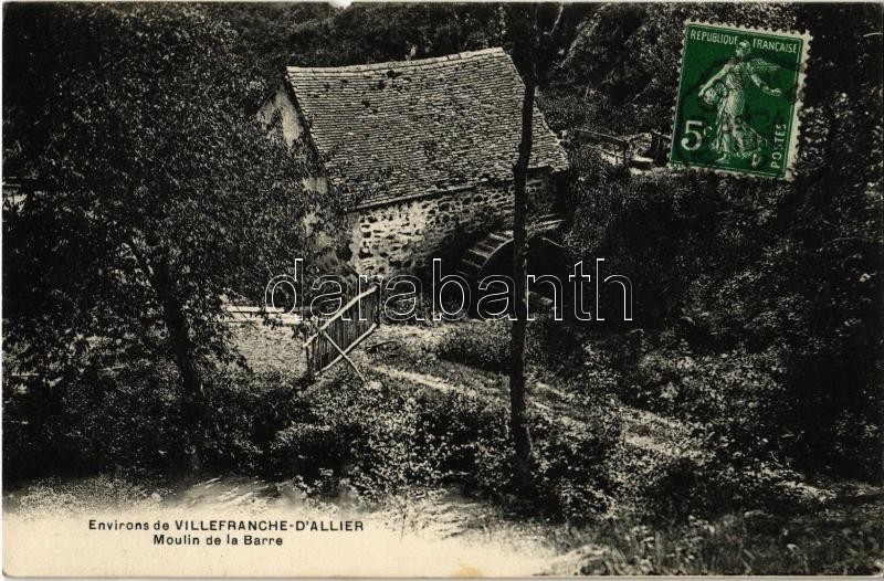 1912 Villefranche-d'Allier, Moulin de la Barre / watermill. TCV card