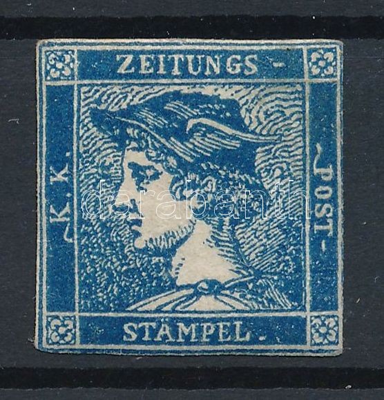 Hírlapbélyeg IIIb mélysötétkék Certificate: Steiner, Newspaper stamp deep dark blue Certificate: Steiner