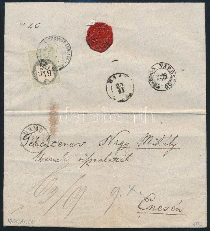 Unpaid cover, fiscal stamp on the backside 