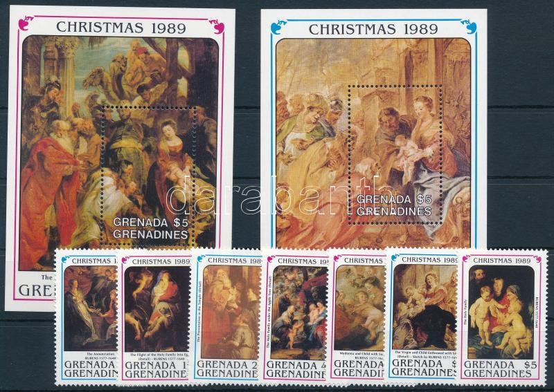 Karácsony, Rubens sor + blokksor, Christmas, Rubens set + blockset
