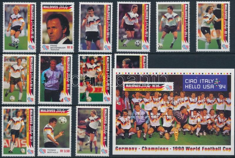 Football World Cup 1994, USA set + block, Labdarúgó-világkupa 1994, USA sor + blokk