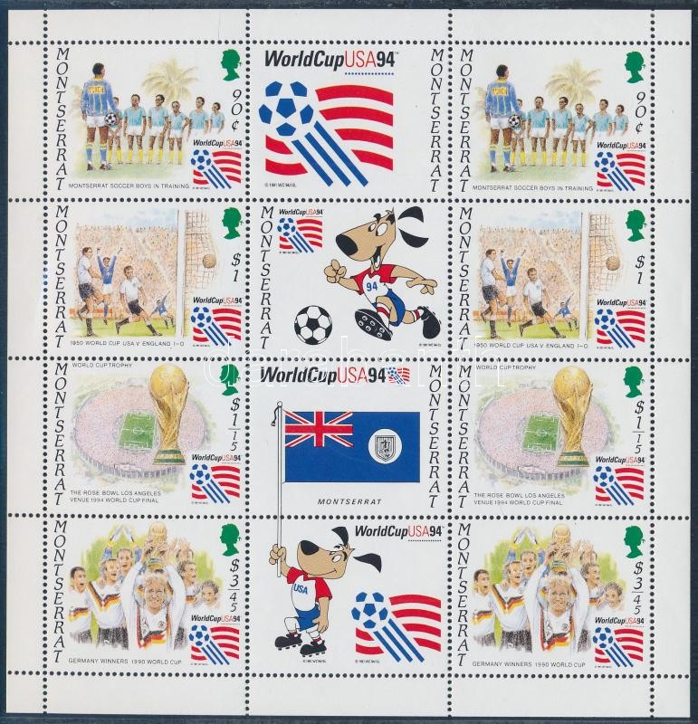 Football World Cup 1994, USA mini sheet, Labdarúgó-világkupa 1994, USA kisív