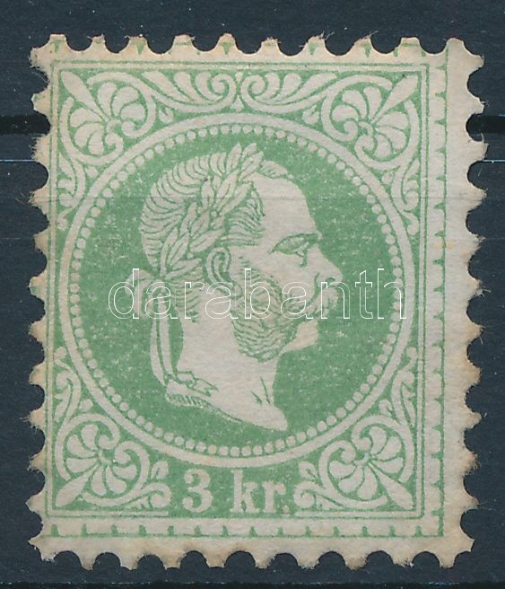 3kr light green. Certificate: Steiner, 3kr világoszöld Certificate: Steiner