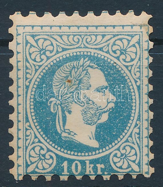 10kr milk blue. Certificate: Steiner, 10kr tejkék Certificate: Steiner