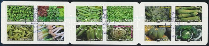 Zöldségek bélyegfüzet elsőnapi bélyegzéssel, Vegetables stamp-booklet with first day cancellation