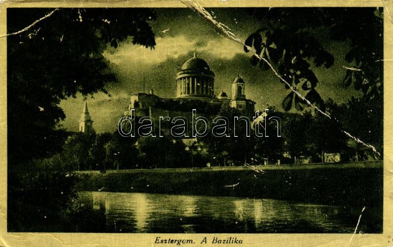 1935 Esztergom, A Bazilika, aranyozott lap