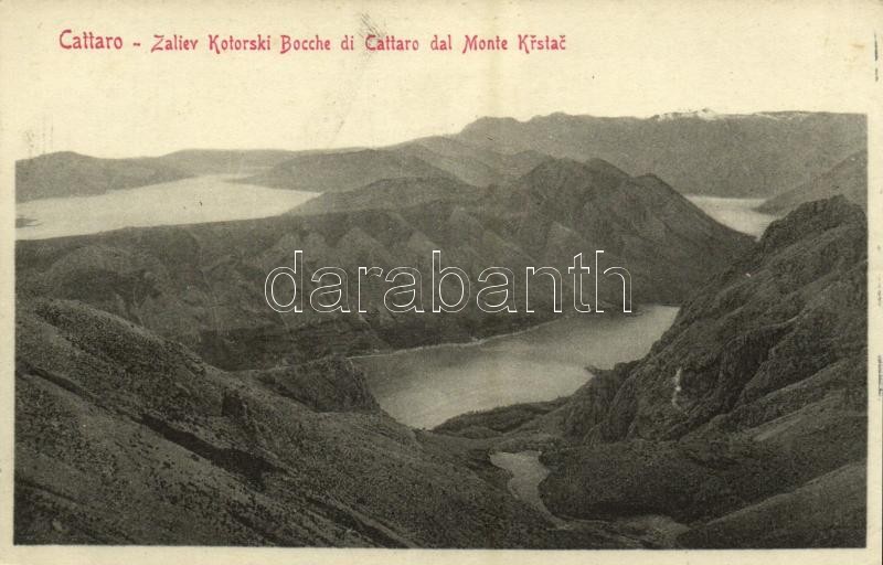 Kotor, Cattaro; Zaliev Kotorski Bocche di Cattaro dal Monte Krstac / Bay of Kotor