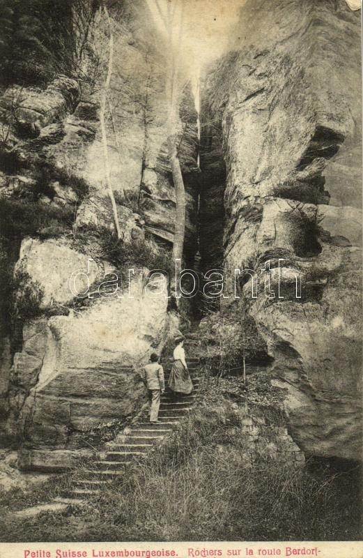 Petite Suisse Luxembourgeoise, Mullerthal; Rochers sur la route Berdorf-Consdorf / rocks on the Berdorf-Consdorf route + Hotel du Cerf Echternach (Grand-Duché de Luxembourg) cancellation