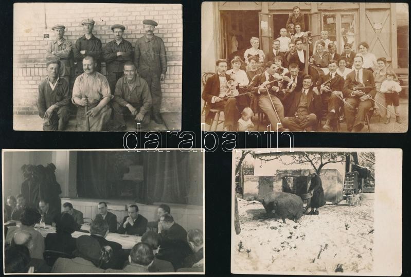 cca 1945 előtt, különböző időpontokban és eltérő helyszíneken készült 13 db vintage fotó, különféle témákról, 11x8 cm és 9x14 cm között