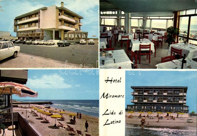 1973 Lido di Latina, Hotel Miramare, advertisement (14,6 cm x 10,3 cm)