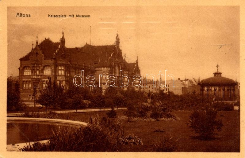 1910 Altona (Hamburg), Kaiserplatz mit Museum / square, park, museum