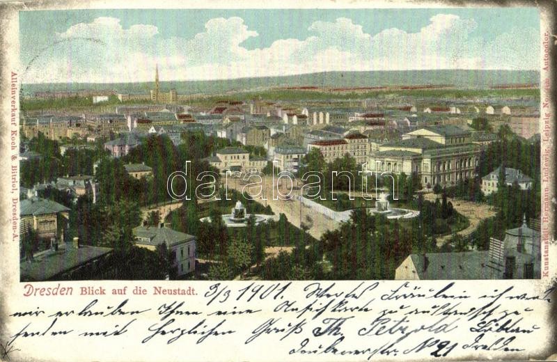 1901 Dresden, Blick auf die Neustadt / general view