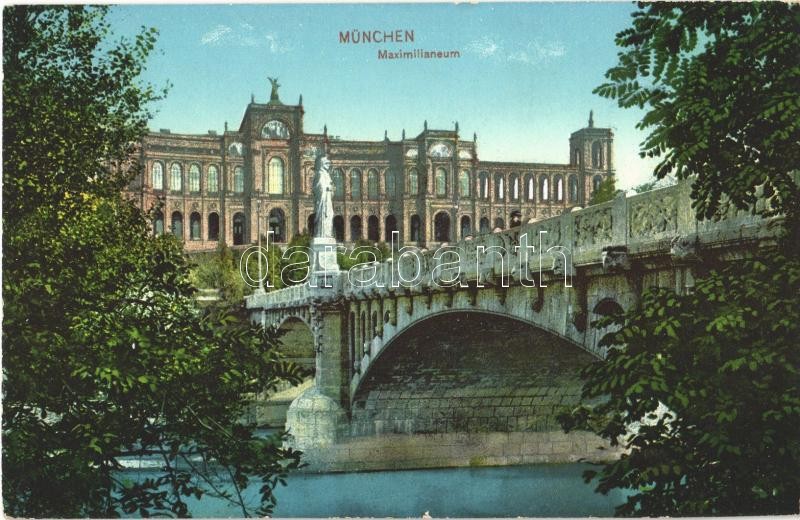 München, Munich; Maximilianeum / palace, bridge