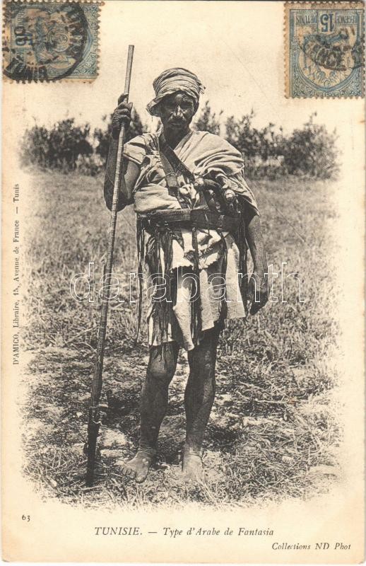 Type d'Arabe de Fantasia / Arab man from Tunisia, folklore, Tunéziai arab férfi, folklór