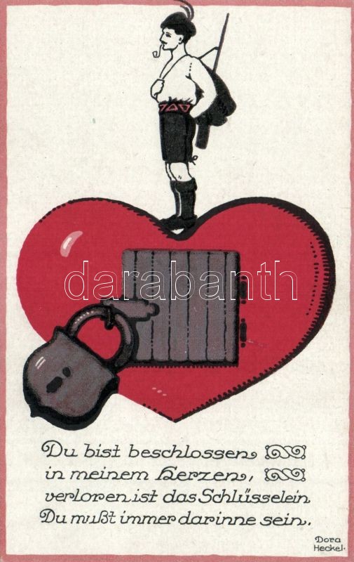 Love, hunter 'Liebende Herzen Serie 597-602' No. 600. s: Dora Heckel