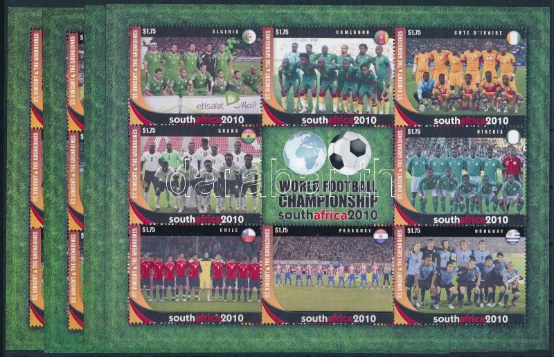 Football World Cup, South Africa mini sheet set, Labdarúgó világbajnokság, Dél-Afrika kisív sor