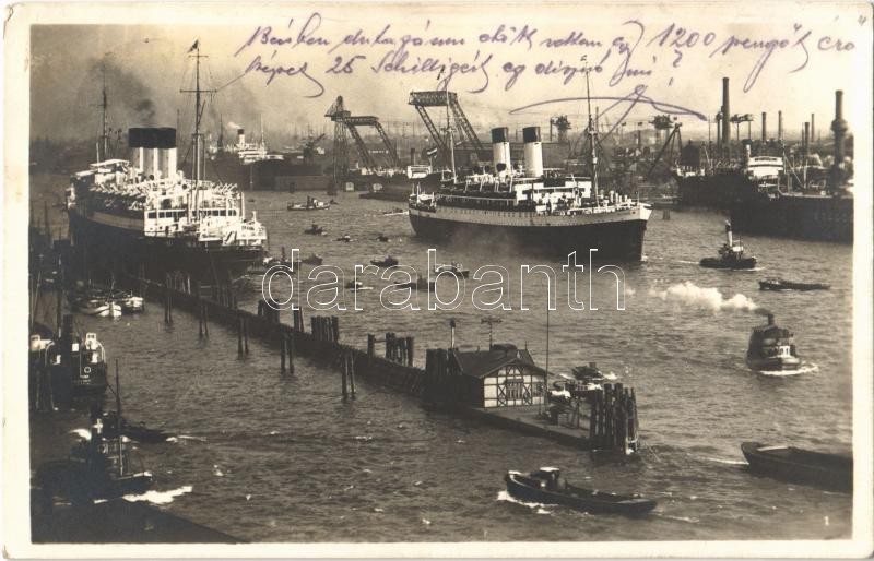 Hamburger Hafen, Ausreise M.S. "Monte Sarmiento", Hamburgi kikötő, gőzhajók, M.S. "Monte Sarmiento"