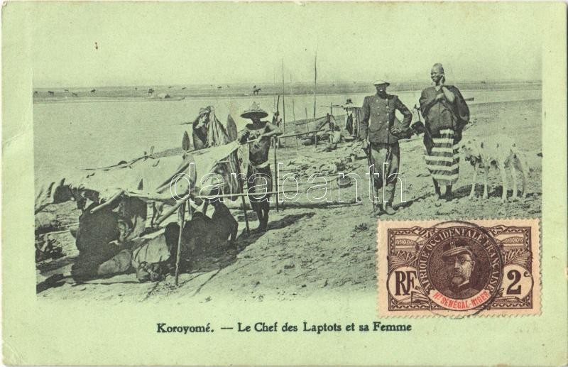 Koroyomé - Le Chef des Laptots et sa Femme / The head of Laptots and his wife, African folklore, TCV card, Afrikai folklór. TCV card