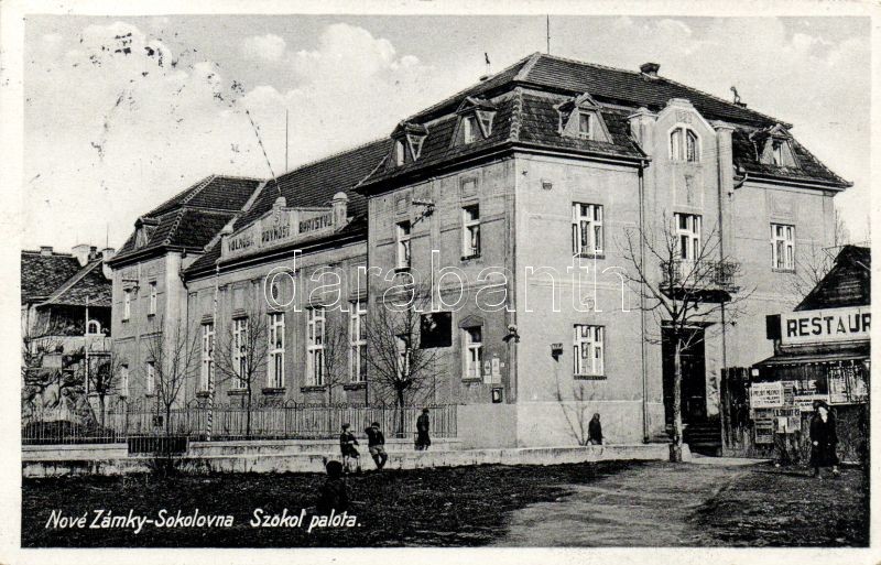 Nové Zámky, Sokolovna / sokol palace, restaurant, Érsekújvár, Szokol palota, étterem