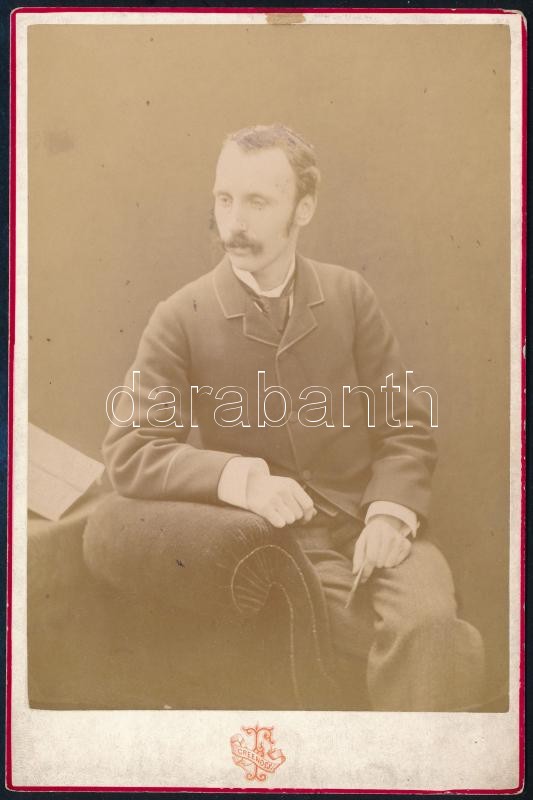1878 Fergus műtermében készült, feliratozott vintage fotó, 16,4x11 cm