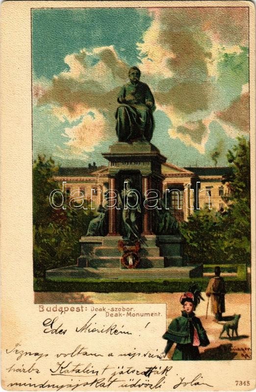 1901 Budapest V. Deák Ferenc szobor. 7345 litho, artist signed