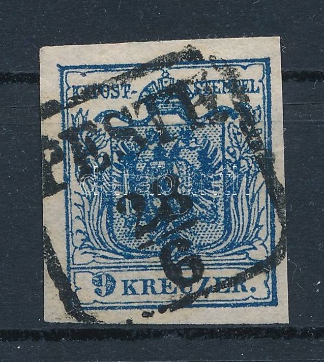 9kr HP III dark blue stamp, strong colour 