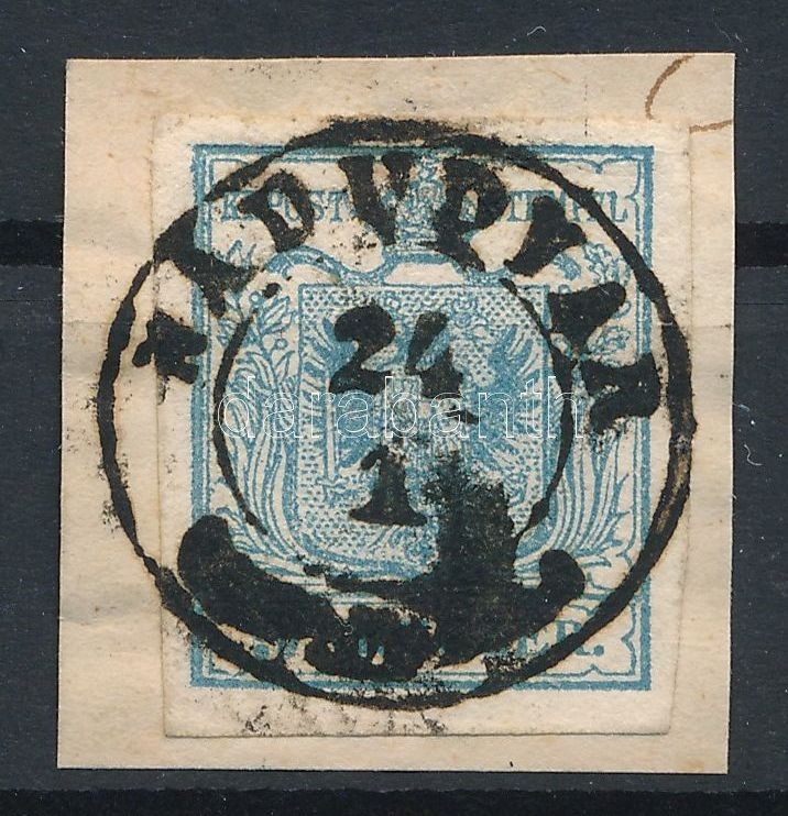 9kr HP I light blue stamp, margin print 